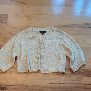 August Silk Cream Cropped Cardigan Sweater